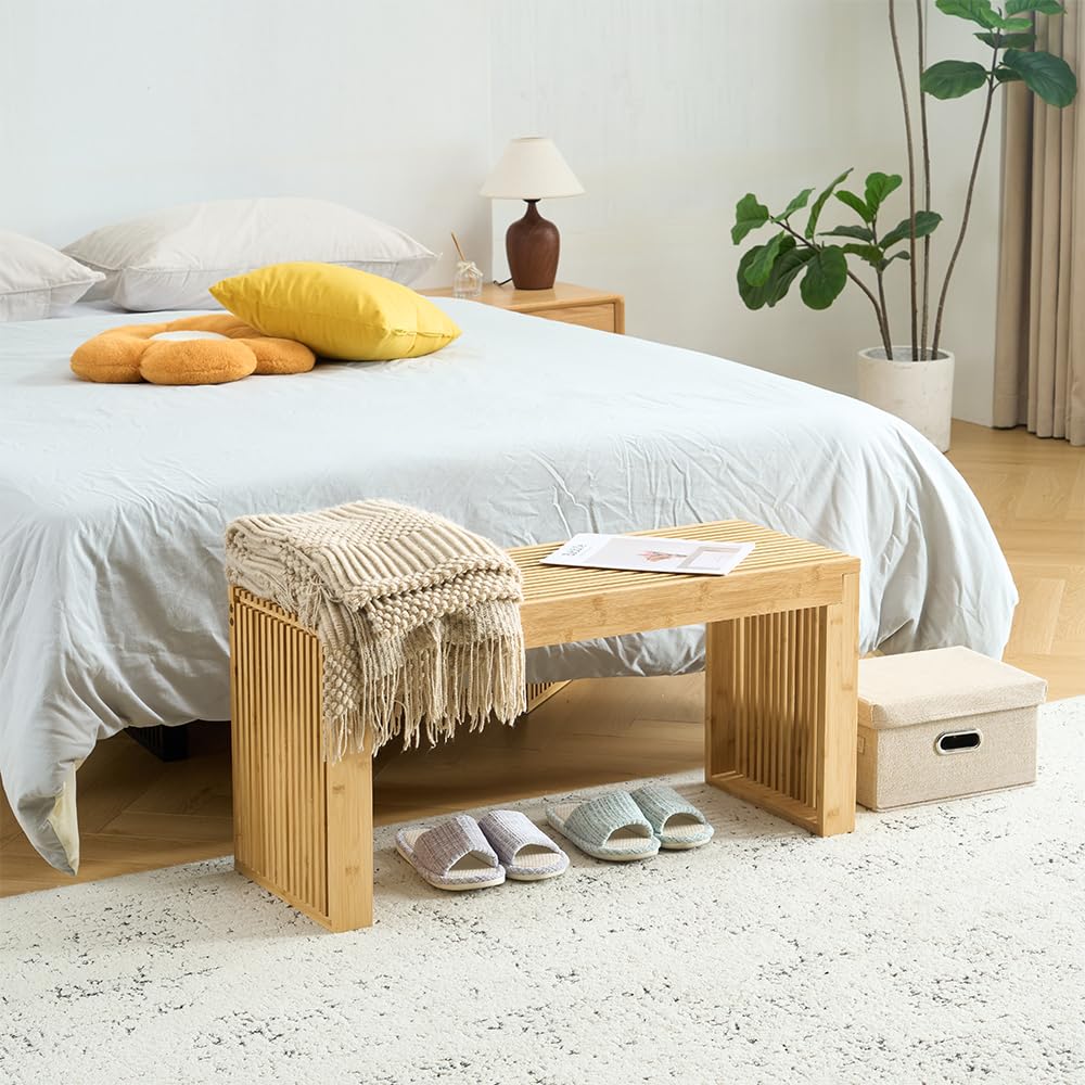 竹製 チェア ベンチ 椅子 和家具 レトロ リビング 寝室 インテリア 家庭用 Amazon｜VaLaVie ダイニングベンチ 玄関椅子 リビングルーム